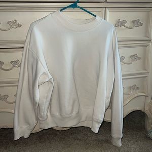 White Cropped Crewneck